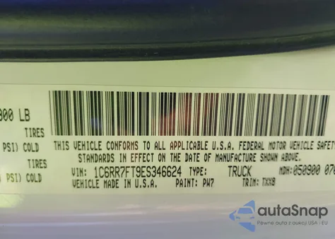 2014 Ram 1500 Tradesman from USA, damaged, VIN 1C6RR7FT9ES346624
